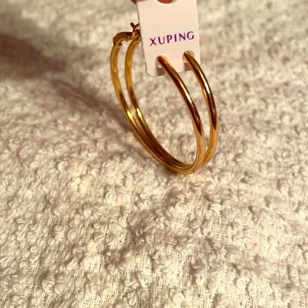 laminated gold hoops